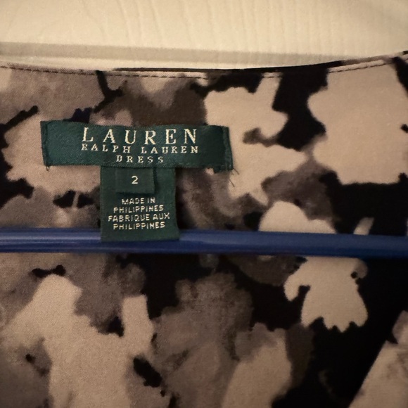 Ralph Lauren Monochrome Floral Long Sleeve Dress - Picture 2 of 3